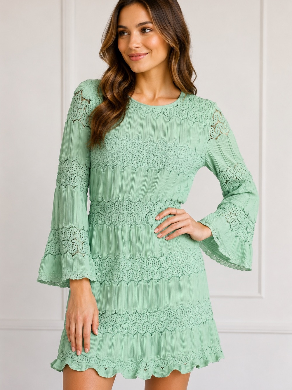 Romantic Boho Mint Green Dress